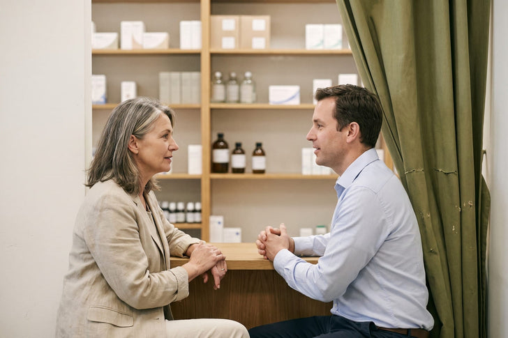 Illustrative conversation about medication with a pharmacist