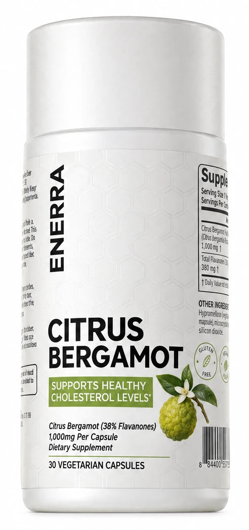 Front of an Enerra Calabrian Citrus Bergamot bottle.